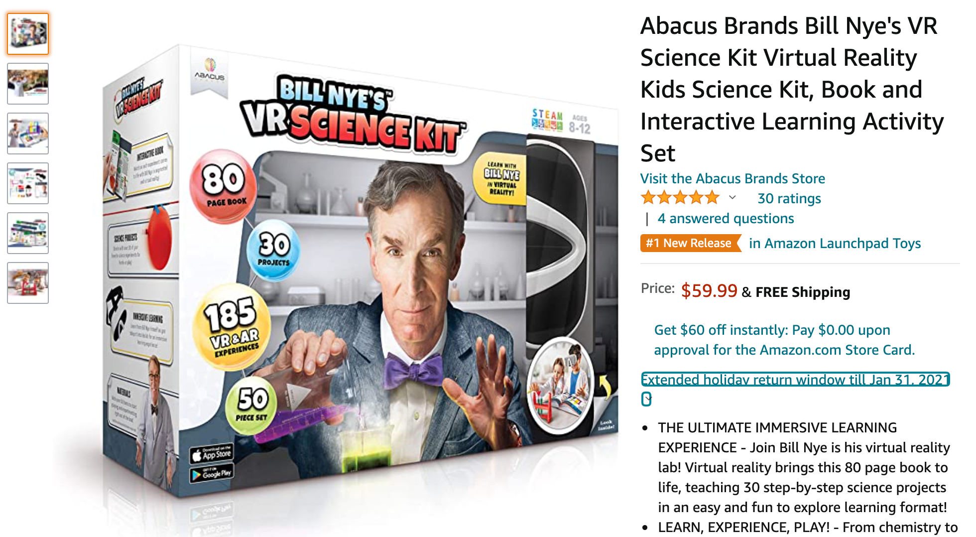 Abacus Brands Bill Nye's VR Science Kit Virtual Reality Kids Science Kit, Book and Interactive Learning Activity Set.jpg