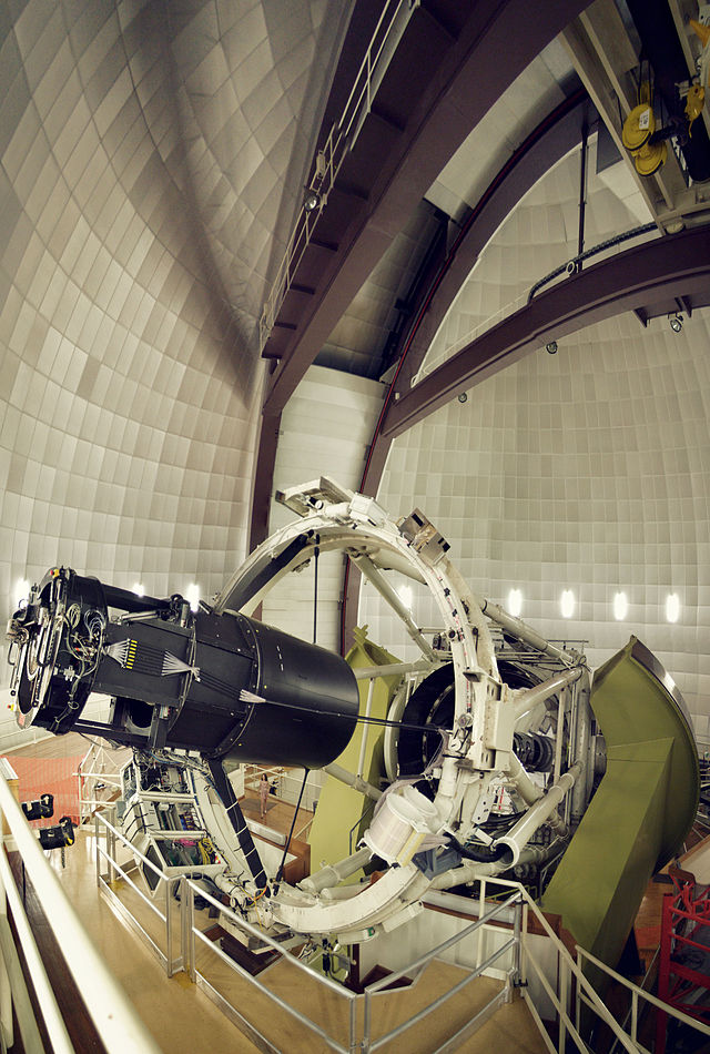 Anglo-Australian Telescope (AAT) is a 3.9 m equatorially mounted telescope operated by the Australian Astronomical Observatory and situated at the Siding Spring Observatory Australia.jpg