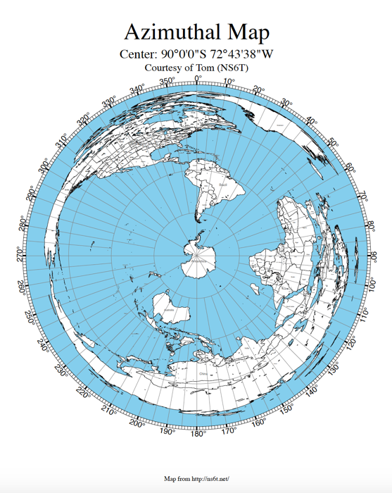 Azimuthal Equidistant Projection Map - of Antarctica, South Pole.png
