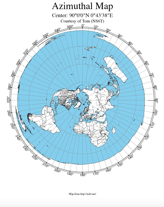 Azimuthal Equidistant Projection Map - of North Pole.png